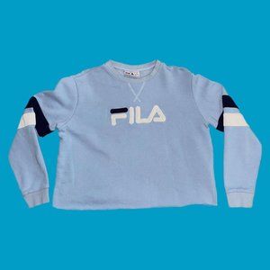 Vintage Fila Cropped Blue Sweater Size XL